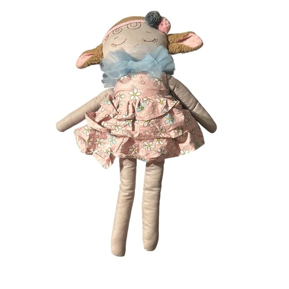Adorable Plush Sheep Toy with Pink Dress - Picture 2 of 5